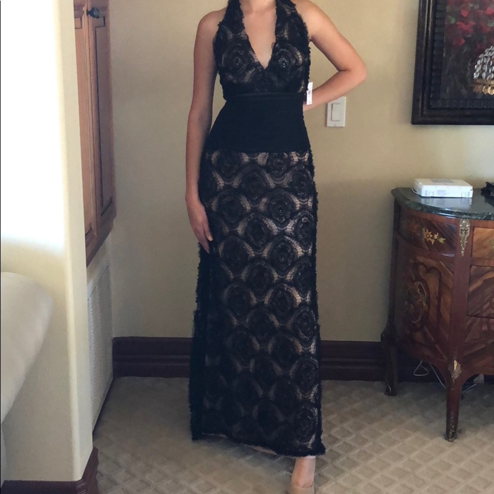 Tadashi black lace gown